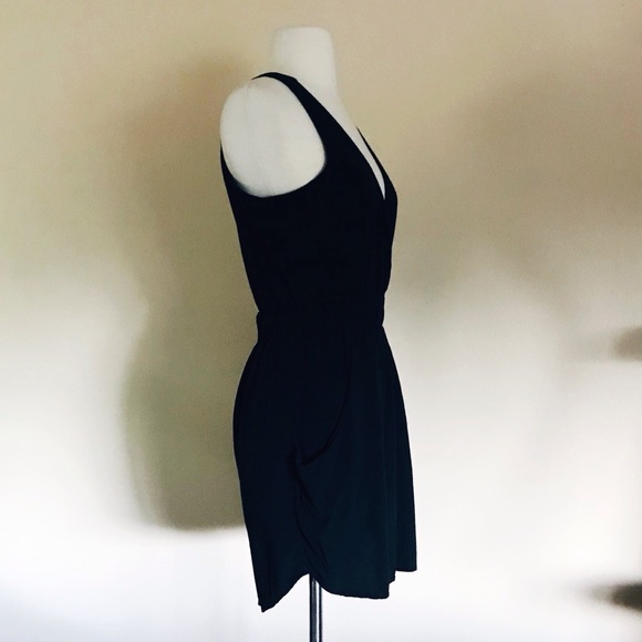 AQUA Surplice Wrap Sleeveless Mini Pocket Dress XS - Picture 2 of 10